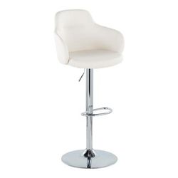 Boyne Adjustable Barstool - Set Of 2 by Lumisource in Chrome White
