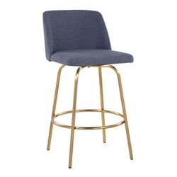 Toriano 26" Fixed-Height Counter Stool - Set Of 2 by Lumisource in Blue Gold