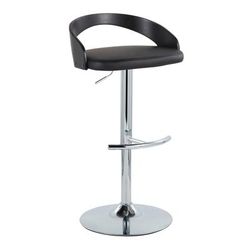 Grotto Adjustable Barstool - Set Of 2 by Lumisource in Chrome Black Black