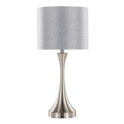 Lenuxe 25" Metal Table Lamp With Usb - Set Of 2 by Lumisource in Brushed Nickel Grey