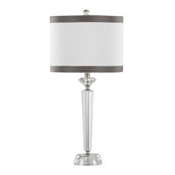 Diamond Torch 25.75" Crystal Table Lamp - Set Of 2 by Lumisource in Clear Nickel Off White