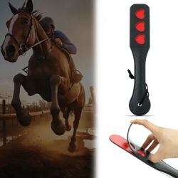 1pc PU Leather Riding Whip Portable Outdoor Game Durable Soft Handle Horse Riding Paddle Horse Racing Training Practice Tool