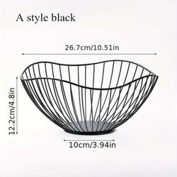TEMU 1pc Modern Iron Fruit Basket - Storage & Display Tray For Fruits, Snacks & Bread For