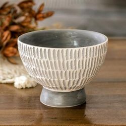 Harmonious Symphony in Grey,'Guatemalan Handcrafted Textured Ivory and Grey Ceramic Vase'
