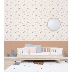 Carta da parati intessuta stampa gazzelle (50 cm x 10 m)
