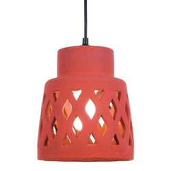 Lampada a sospensione ceramica rosso