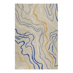 Tappeto a pelo corto con motivo astratto beige multicolore 80x150