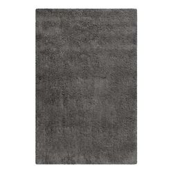 Tappeto confortevole e morbido in lana, pelo lungo grigio scuro 70x140