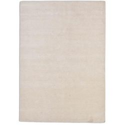 Tappeto tessuto a mano in lana vergine - crema - 140x200 cm