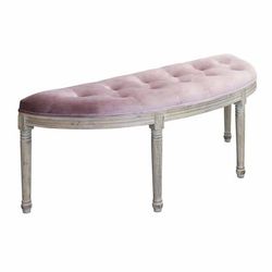 Panca in legno/velluto rosa 125x45x48