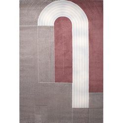 Tappeto geometrico a pelo rasato - rosso - 120x160 cm