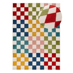 Tappeto esterno a scacchiera con rilievo multicolore 160x230 cm