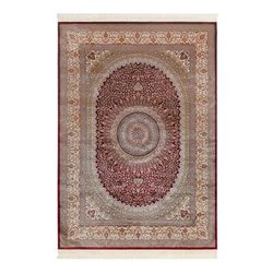 Tappeto sottile setoso vintage rosso premium 290x200
