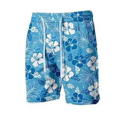 Per uomo Foglia Piante Fiore / Floreale Costumi da bagno Pantaloncini da mare Pantaloncini da Surf Misura del girovita medio Moda Hawaiano Designer Casuale Quotidiano Ferie Tasca Coulisse Elastico in