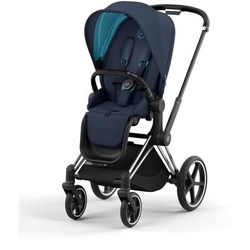 Cybex Priam 4 Stroller (One Box) - Chrome / Black / Nautical Blue