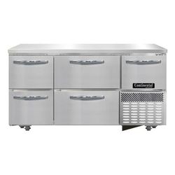 Continental FA60SN-U-D 60"W Undercounter Freezer w/ 3 Sections, 3 Door, 3 Drawers, 115v, Reach-in, Stainless Steel