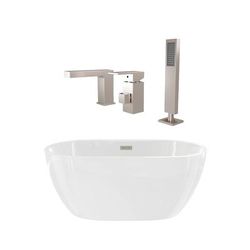 Randolph Morris Hudson 61 Inch Acrylic Double Ended Freestanding Tub and Faucet Package RMA350-BNF7