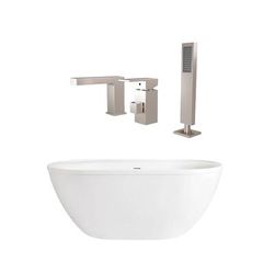 Randolph Morris Speare 66 Inch Acrylic Double Ended Freestanding Tub Package RMBP104-66-BNF7