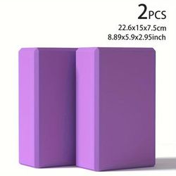 TEMU 2pcs Solid Color Yoga Bricks, Non-slip High-density Yoga Blocks, Suitable For Body Shaping, Leg Pressing, Yoga And Pilates