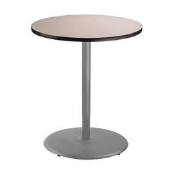 National Public Seating CTG13636RBPBTMGY 36" Round Bar Height Table - Grey Nebula Laminate Top, Steel Base, Gray