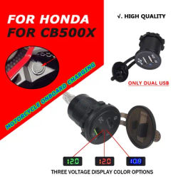 For HONDA CB500X CB 500 X CB 500X CB500 X 2023 Accessories Dual USB Charger Plug Socket Power Adapter Type-C Voltage Display