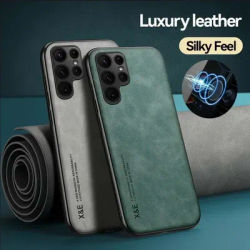 Case For Samsung S25 S24 S23 Ultra FE A56 A36 A16 Luxury Protective Cover Magnetic Car Holder Phone