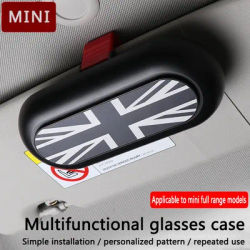 Adatto per BMW MINI Cooper Scatola per occhiali antipolvere per auto Scatola per occhiali da sole Scatola per occhiali per auto con clip per visiera parasole