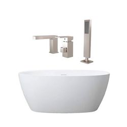 Randolph Morris Luna 67 Inch Acrylic Double Ended Freestanding Tub and Faucet Package RMD54-BNF7