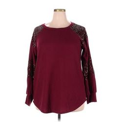 7th Roy Pullover Sweater: Burgundy Tops - Women's Size 3X