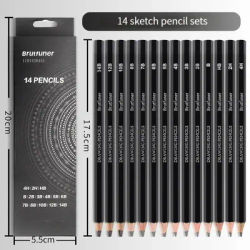 Ensemble de crayons de croquis professionnels, 14 pièces, HB 2H 4H B 2B 3B 4B 5B 6B 7B 8B 10B 12B 14B, stylo peint à la main en Graphite, papeterie scolaire