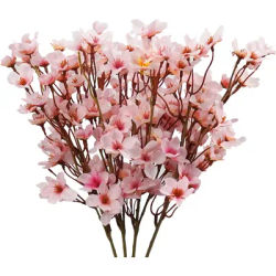 41cm Artificial Cherry Blossom Flower Silk Peach Flowers Fake Plants Arrangement for DIY Garden Home Wedding Party Decor Pink