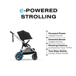 Cybex eGazelle S Electronic Assist Stroller - Silver Frame / Moon Black