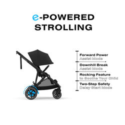 Cybex eGazelle S Electronic Assist Stroller - Black Frame / Moon Black