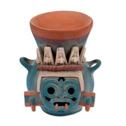 Tlaloc Replica,'Handcrafted Mexican Ceramic Aztec Archaeology Museum Replica'