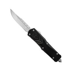 Cobratec Knives Cobratec Small FSX OTF Automatic Folding Knives 3 in D2 Steel Drop Point Black Handle SBLKFSXSDNS