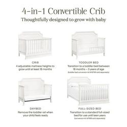 Namesake Emma Regency 4-in-1 Convertible Crib - Warm White