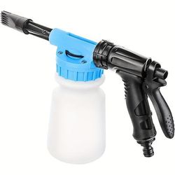 TEMU 1000ml Snow Foam Snow Foam Car Wash Car High Pressure Nozzle Snow Foam Cannon Kit 2in 1 Snow Foam Car Washing Cannon Water Soap Sprayer (blue)