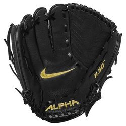 Nike Alpha Edge FM Basket Web Youth 11.5" Baseball Glove - Left Hand Throw Black/Metallic Gold