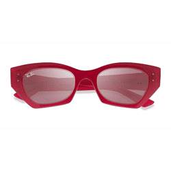 Female s geometric Clear Pink Eco Friendly,Plastic Prescription sunglasses - Eyebuydirect s Ray-Ban RB4430 Zena