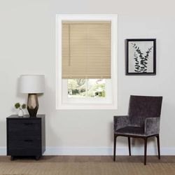 Wide Width Cordless Gii Deluxe Sundown Room Darkening Mini Blind by Achim Home Décor in Latte (Size 43" W 64" L)