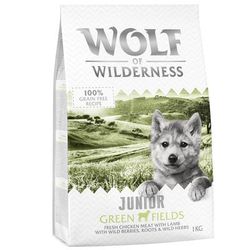 2 x 1kg Junior "Green Fields" Lamb Wolf of Wilderness Dry Dog Food