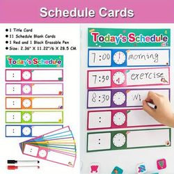 TEMU 12-piece Visual Schedule Pocket Chart Add-ons - Perfect For Toddlers & Classroom Decorations!