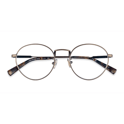 Unisex s round Antique Gold Metal Prescription eyeglasses - Eyebuydirect s Coach HC5120