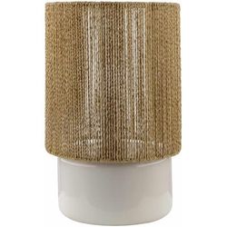 Jaguaripe 14"H x 9"W x 9"D Traditional White/Beige/Translucent Table Lamp - Boutique Rugs