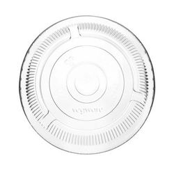 Vegware C96F-CH Flat Lid for 16 to 22 oz Cold Cups - PLA, Clear