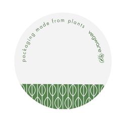 Vegware VRST45W 1 4/5" Round Write On Compost Sticker - Paper, Green, Case of 1000