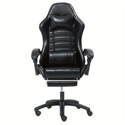 TEMU Ergonomic Gaming Chair With Footrest, Pu Leather For Adults, Reclining Gamer Chair Office Chair With Lumbar Support, Comfortable Computer Chair For Heavy People