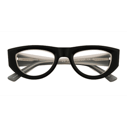 Unisex s horn Black White Acetate,Eco Friendly Prescription eyeglasses - Eyebuydirect s Miro