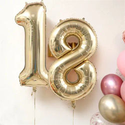 Ballons à chiffres couleur platine 40 pouces, 1 pièce, ballon à hélium, décorations de fête d'anniversaire, réception-cadeau pour bébé