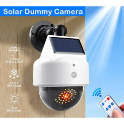 Dummy fake camera CCTV home security solar powered wireless outdoor Motion sensor LED Light video surveillance camera
